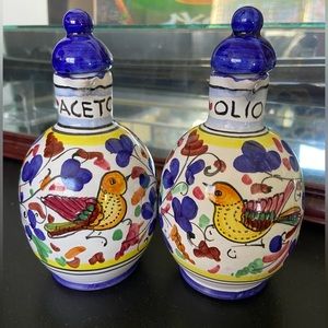 Italian oil and vinegar cruets made in Italy bird design